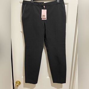 Ted baker black textured pique tapered pants women Sz 4 (US 8/10)
